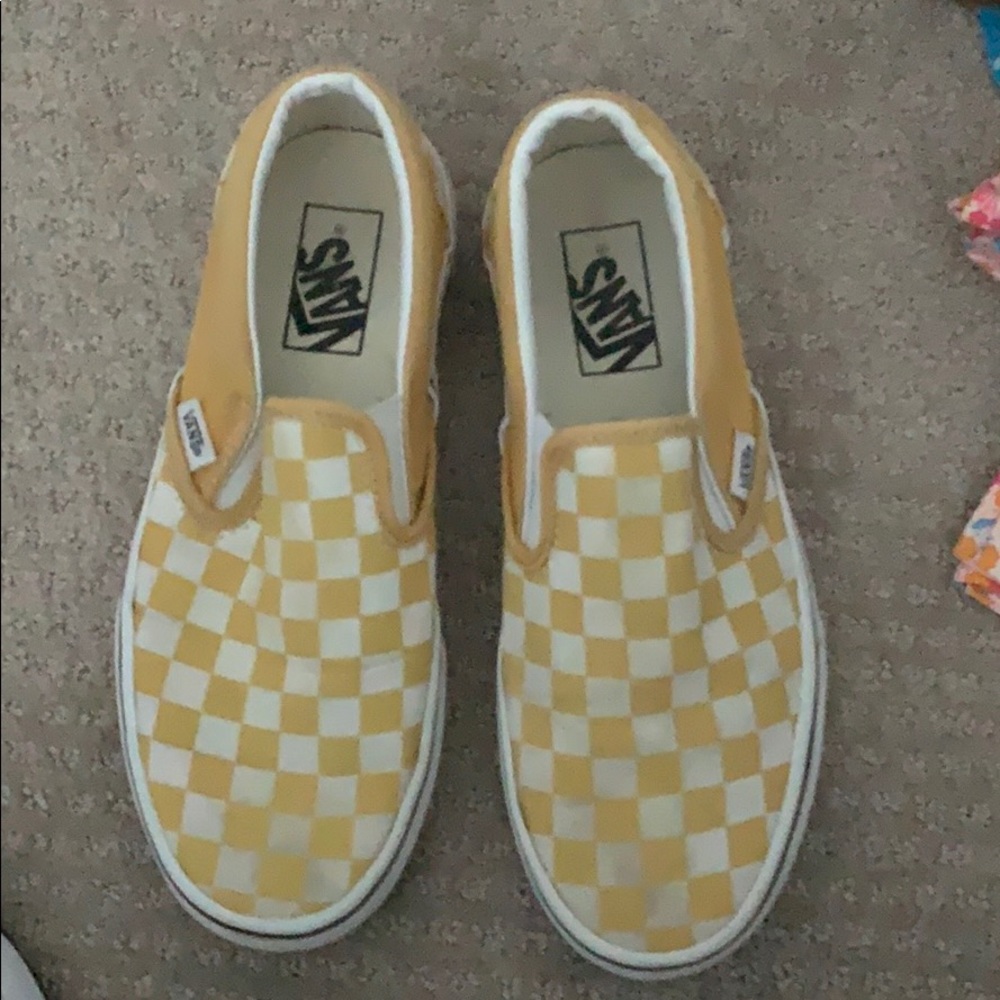 yellow checkered vans 7.5